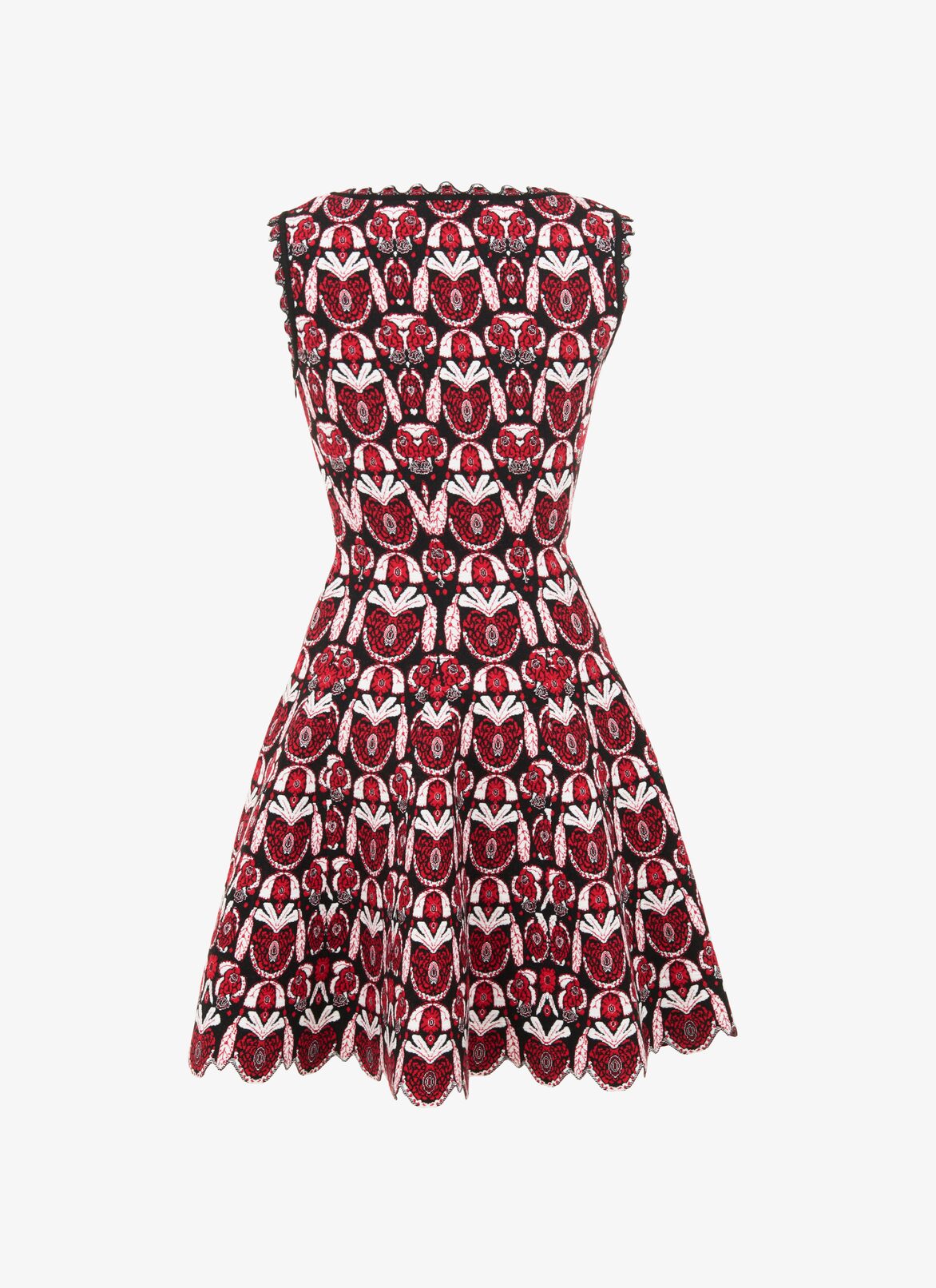 Flared Knitted Dress ALAÏA BLACK/RED FLARED KNITTED DRESS